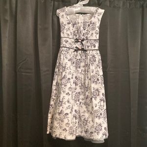 Bonnie jean white with black roses dress